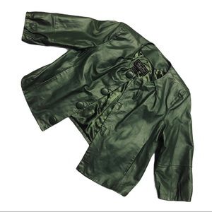 Jerry Lewis Classic Luxuries L green leather coat
